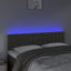 sengegavl med LED-lys 144x5x78/88 cm fløjl mørkegrå