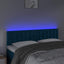 sengegavl med LED-lys 144x5x78/88 cm fløjl mørkeblå