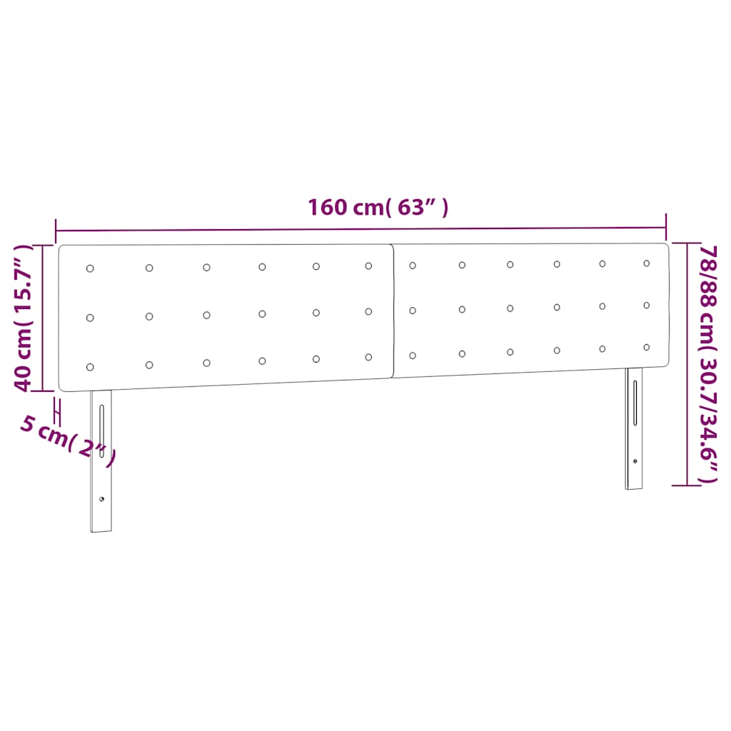 sengegavl med LED-lys 160x5x78/88 cm fløjl mørkegrøn