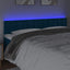 sengegavl med LED-lys 160x5x78/88 cm fløjl mørkeblå