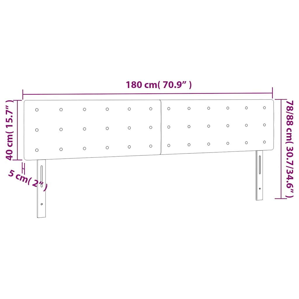 sengegavl med LED-lys 180x5x78/88 cm fløjl mørkegrøn
