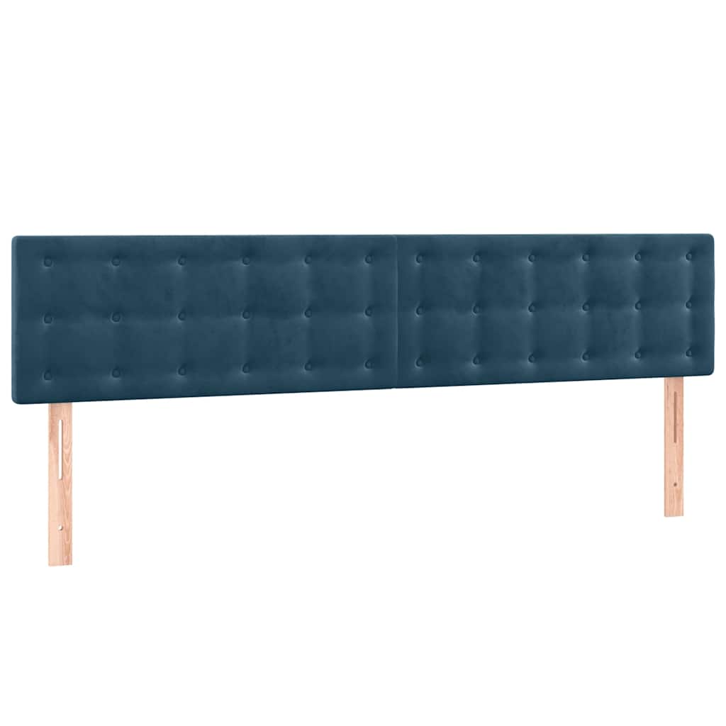 sengegavl med LED-lys 180x5x78/88 cm fløjl mørkeblå