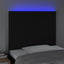 sengegavl med LED-lys 80x5x118/128 cm stof sort