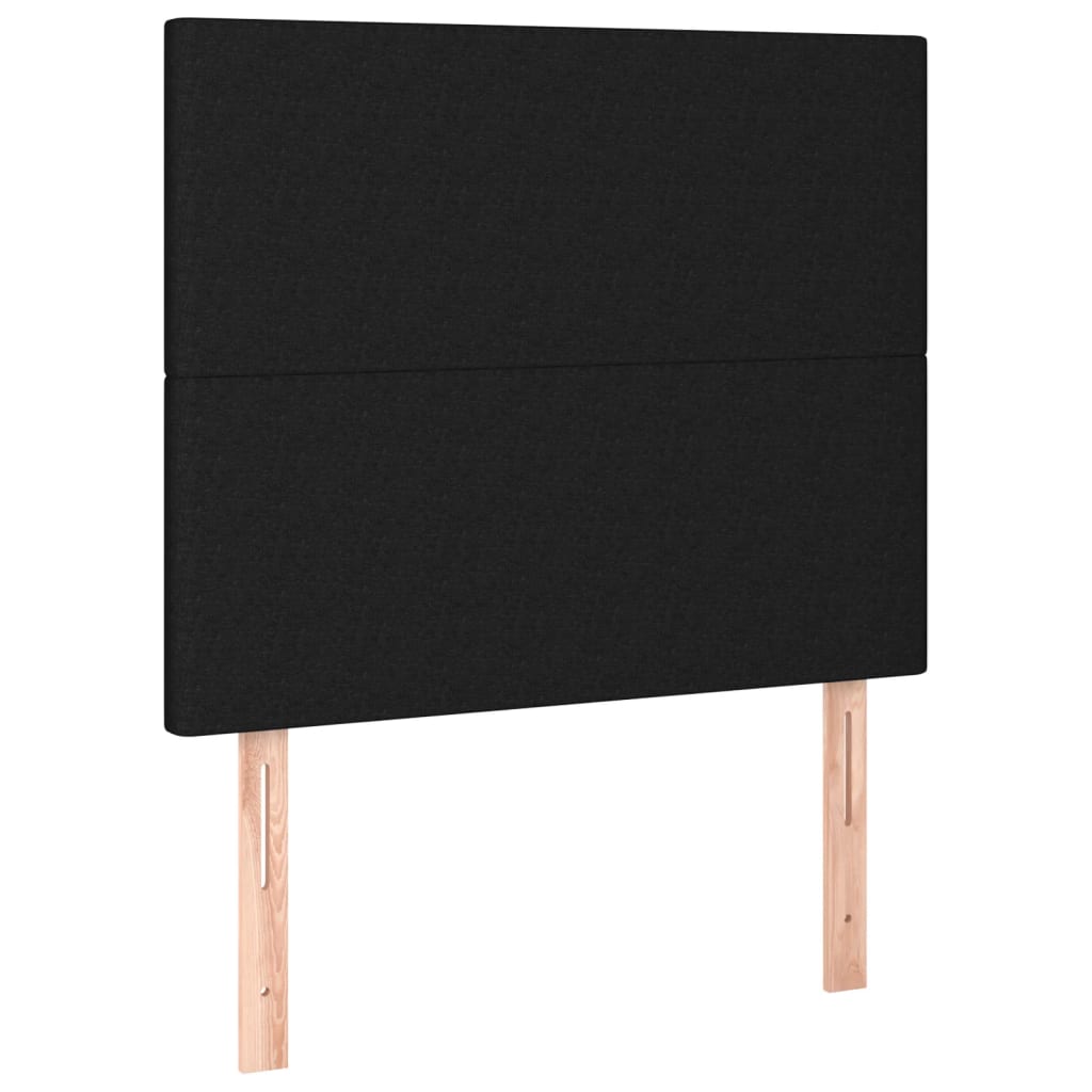 sengegavl med LED-lys 80x5x118/128 cm stof sort