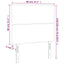 sengegavl med LED-lys 80x5x118/128 cm stof blå
