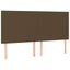 sengegavl med LED-lys 160x5x118/128 cm stof mørkebrun