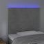 sengegavl med LED-lys 80x5x118/128 cm fløjl lysegrå