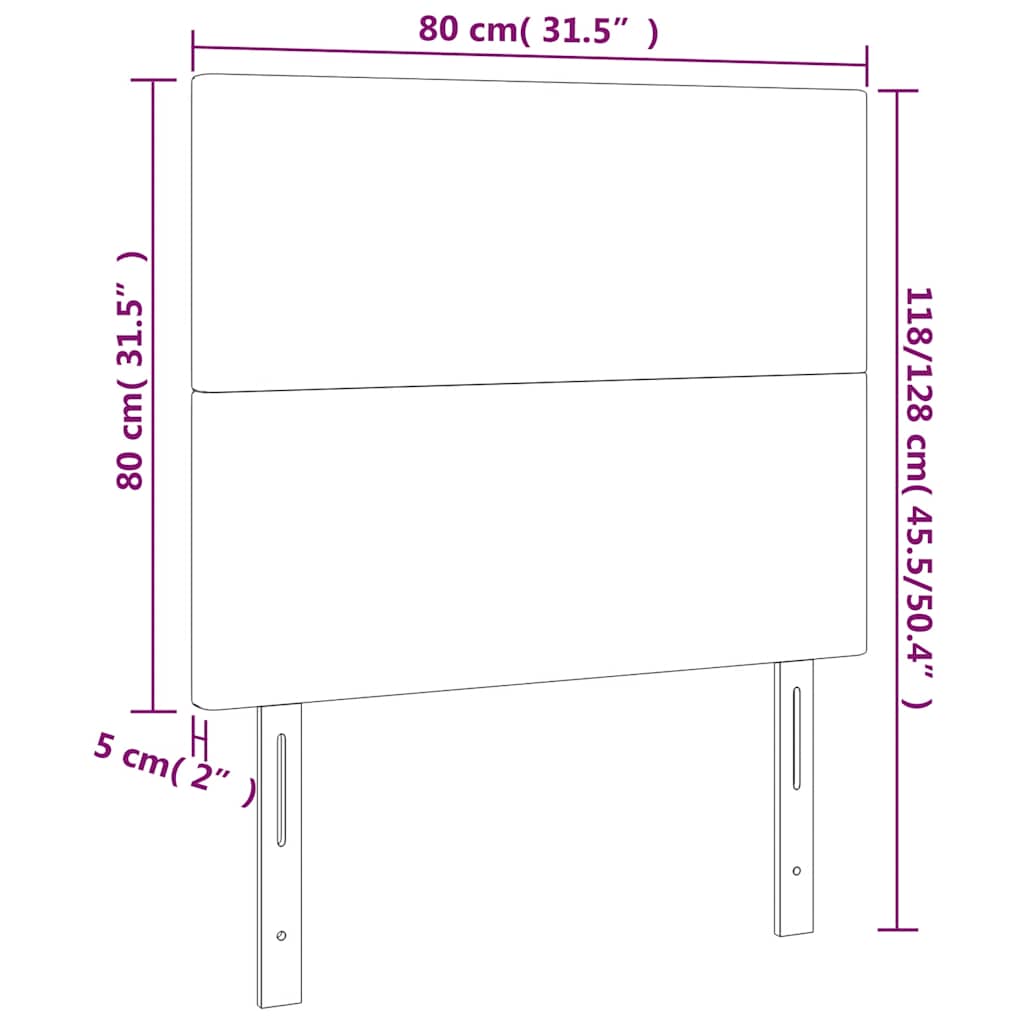 sengegavl med LED-lys 80x5x118/128 cm fløjl mørkegrøn