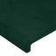 sengegavl med LED-lys 200x5x118/128 cm fløjl mørkegrøn