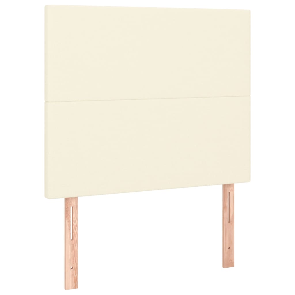 sengegavl med LED-lys 80x5x118/128 cm kunstlæder cremefarvet