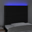 sengegavl med LED-lys 80x5x118/128 cm stof sort