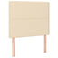 sengegavl med LED-lys 90x5x118/128 cm stof cremefarvet