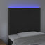 sengegavl med LED-lys 100x5x118/128 cm fløjl sort