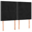 sengegavl med LED-lys 144x5x118/128 cm fløjl sort