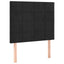 sengegavl med LED-lys 80x5x118/128 cm fløjl sort