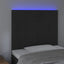 sengegavl med LED-lys 90x5x118/128 cm fløjl sort