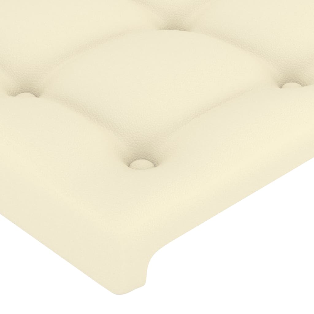 sengegavl med LED-lys 90x5x118/128 cm kunstlæder cremefarvet