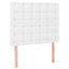 sengegavl med LED-lys 100x5x118/128 cm kunstlæder hvid