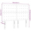 sengegavl med LED-lys 144x5x118/128 cm kunstlæder hvid