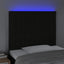 sengegavl med LED-lys 80x5x118/128 cm stof sort