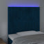 sengegavl med LED-lys 90x5x118/128 cm fløjl mørkeblå