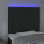 sengegavl med LED-lys 100x5x118/128 cm fløjl sort