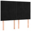 sengegavl med LED-lys 144x5x118/128 cm fløjl sort