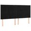 sengegavl med LED-lys 200x5x118/128 cm fløjl sort