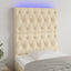 sengegavl med LED-lys 80x7x118/128 cm stof cremefarvet