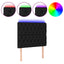 sengegavl med LED-lys 100x7x118/128 cm stof sort