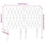 sengegavl med LED-lys 144x7x118/128 cm stof sort