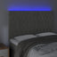 sengegavl med LED-lys 144x7x118/128 cm fløjl lysegrå