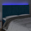 sengegavl med LED-lys 180x7x118/128 cm fløjl mørkeblå