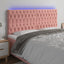 sengegavl med LED-lys 180x7x118/128 cm fløjl lyserød