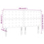 sengegavl med LED-lys 160x5x118/128 cm stof mørkegrå