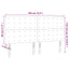 sengegavl med LED-lys 180x5x118/128 cm stof sort