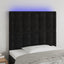 sengegavl med LED-lys 90x5x118/128 cm fløjl sort