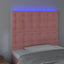 sengegavl med LED-lys 90x5x118/128 cm fløjl lyserød