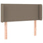 sengegavl med LED-lys 83x16x78/88 cm stof gråbrun