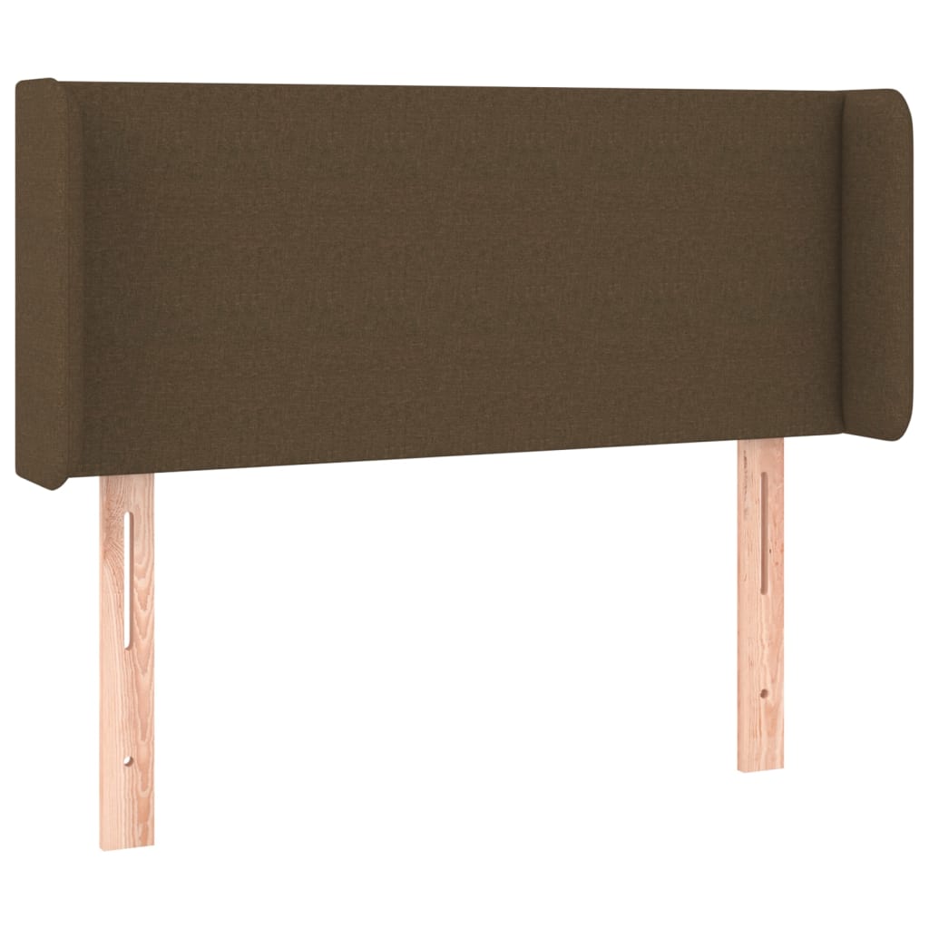 sengegavl med LED-lys 93x16x78/88 cm stof mørkebrun