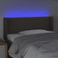 sengegavl med LED-lys 93x16x78/88 cm stof gråbrun
