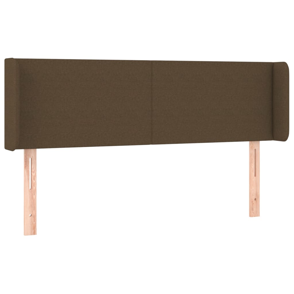 sengegavl med LED-lys 147x16x78/88 cm stof mørkebrun