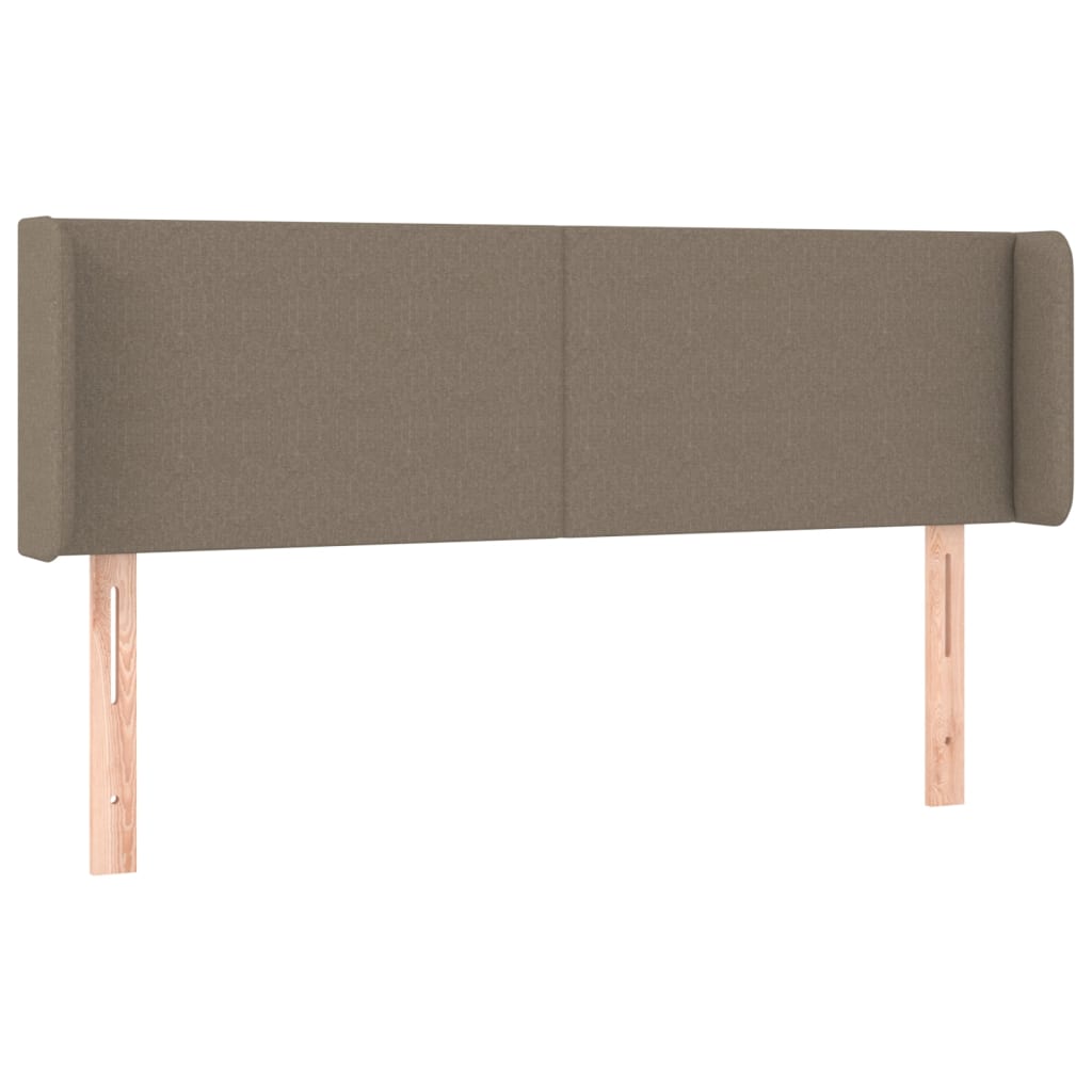 sengegavl med LED-lys 147x16x78/88 cm stof gråbrun