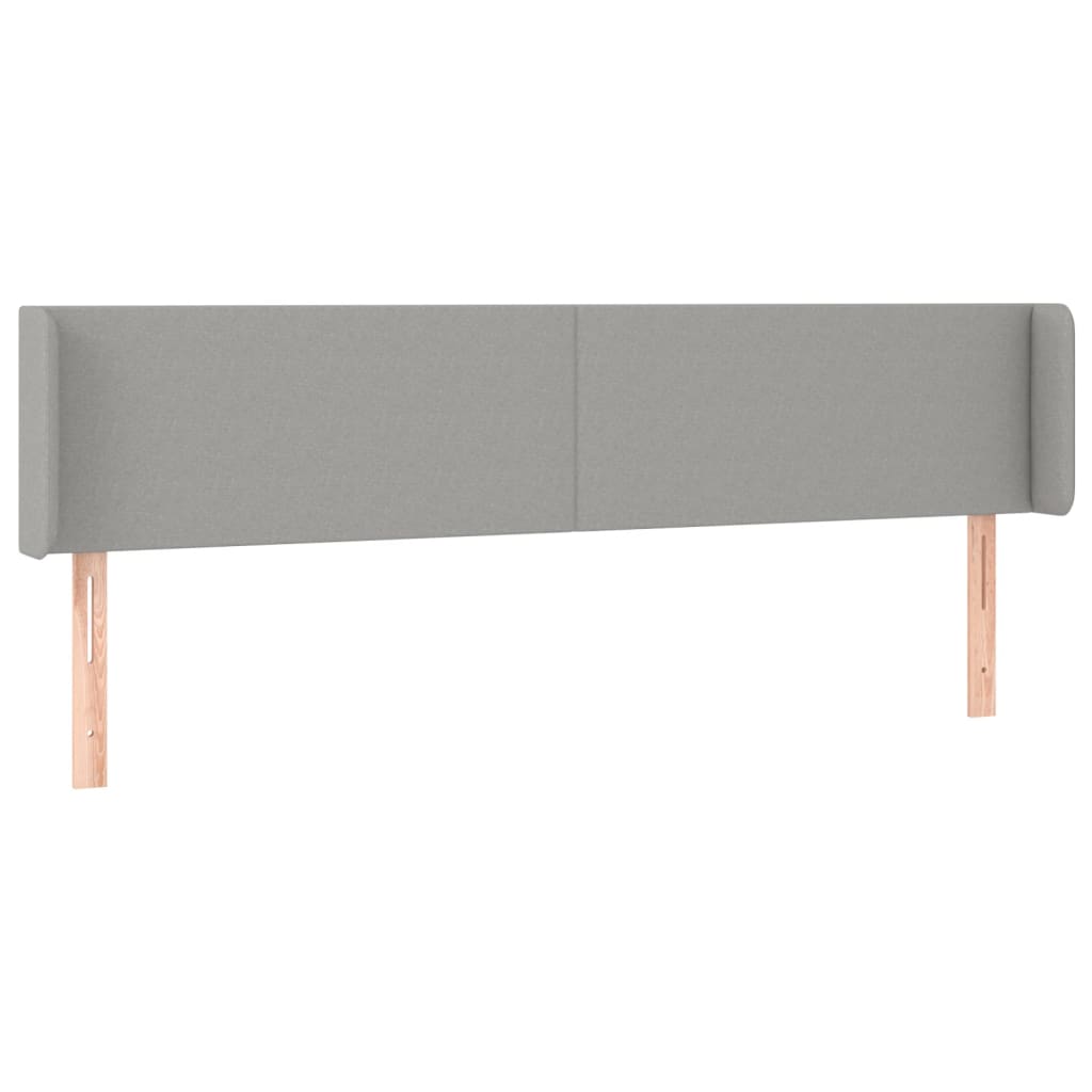 sengegavl med LED-lys 183x16x78/88 cm stof lysegrå