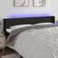sengegavl med LED-lys 183x16x78/88 cm stof sort