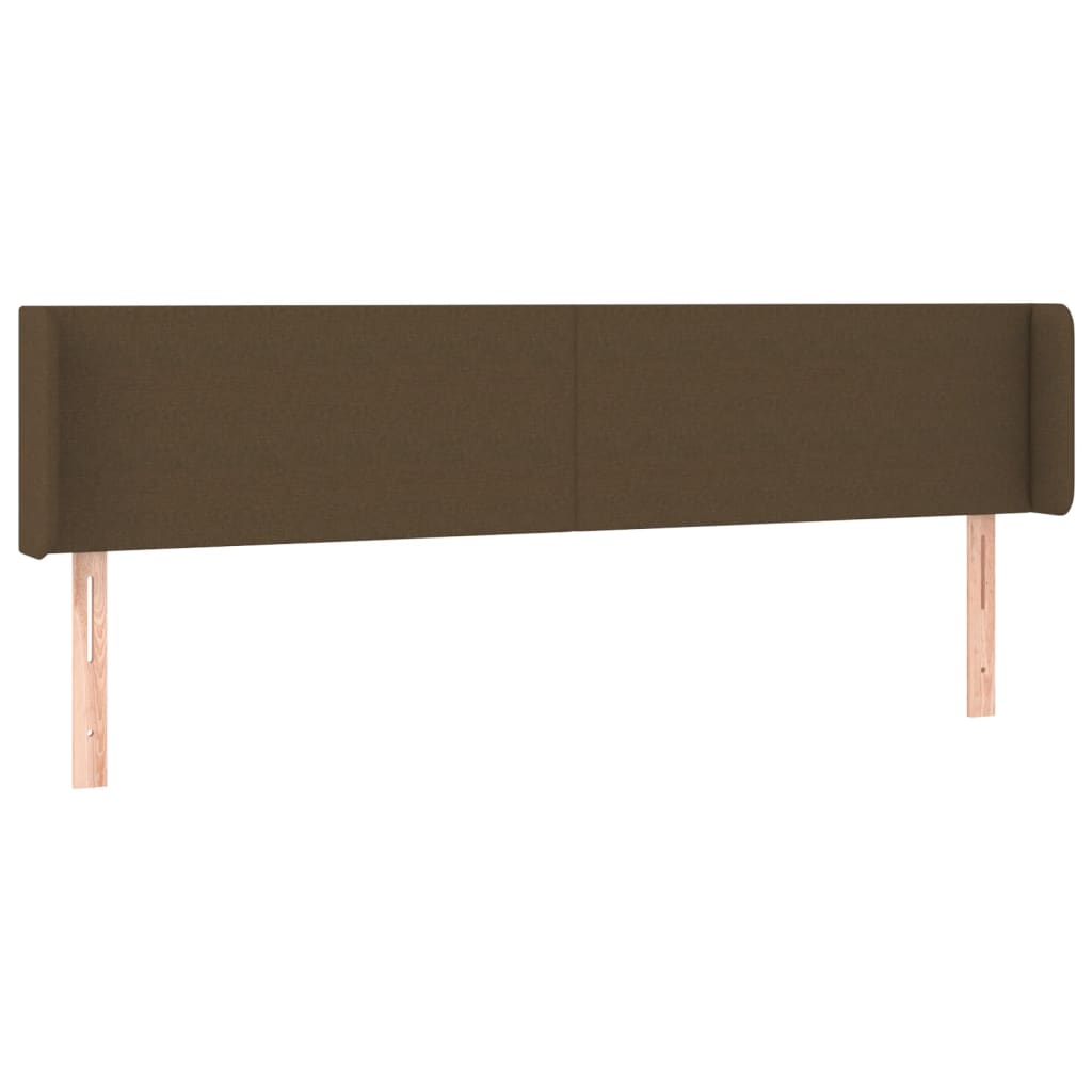 sengegavl med LED-lys 183x16x78/88 cm stof mørkebrun