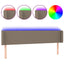 sengegavl med LED-lys 183x16x78/88 cm stof gråbrun