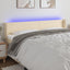 sengegavl med LED-lys 183x16x78/88 cm stof cremefarvet