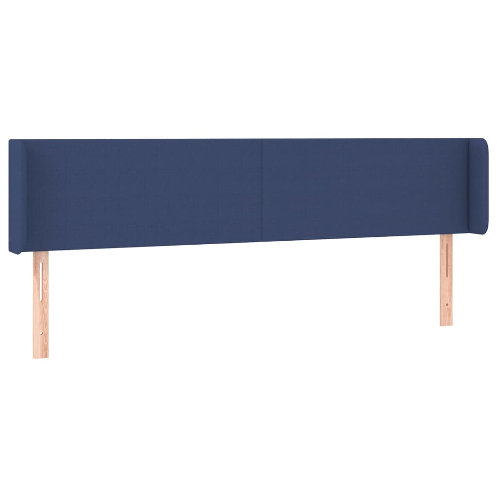 sengegavl med LED-lys 183x16x78/88 cm stof blå