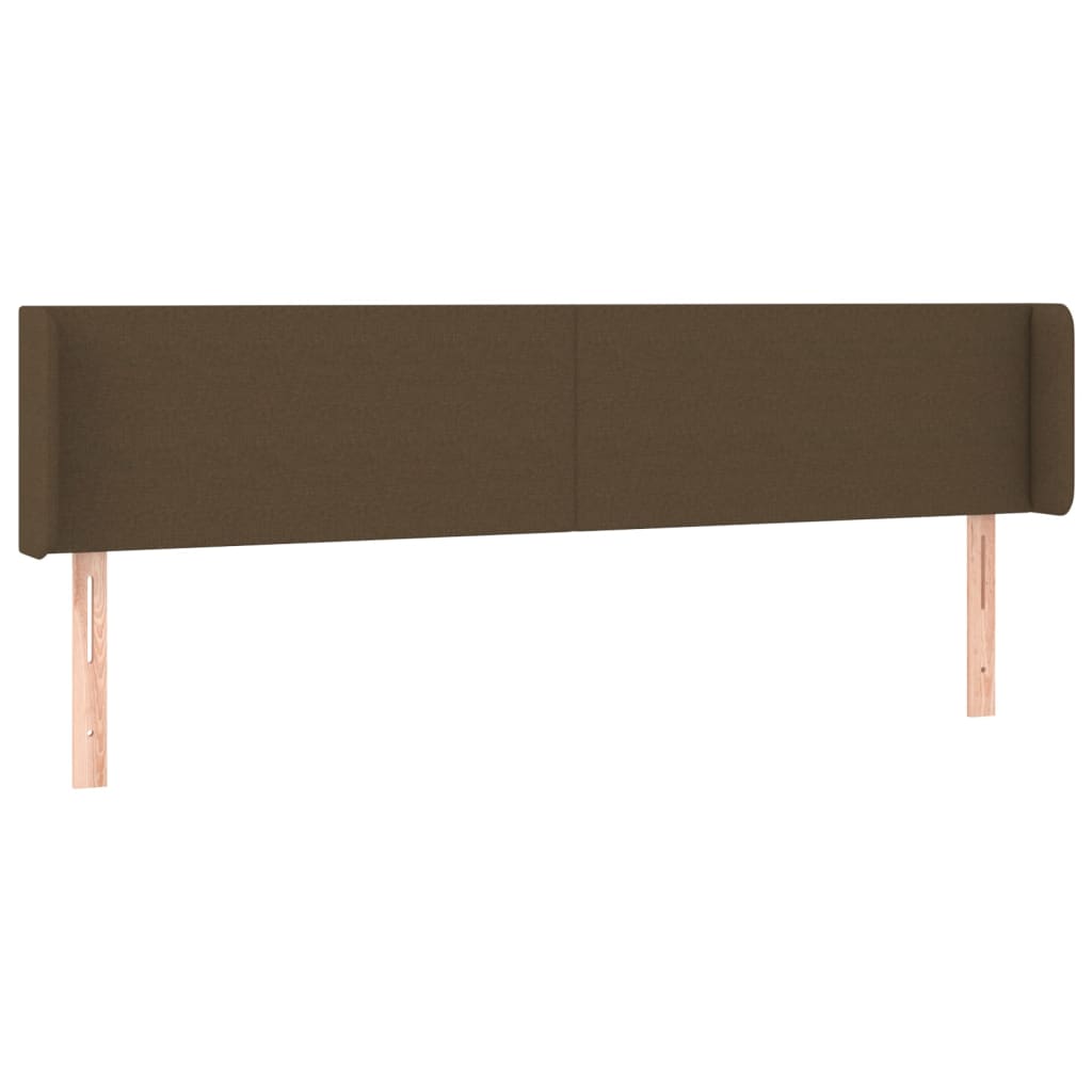 sengegavl med LED-lys 203x16x78/88 cm stof mørkebrun